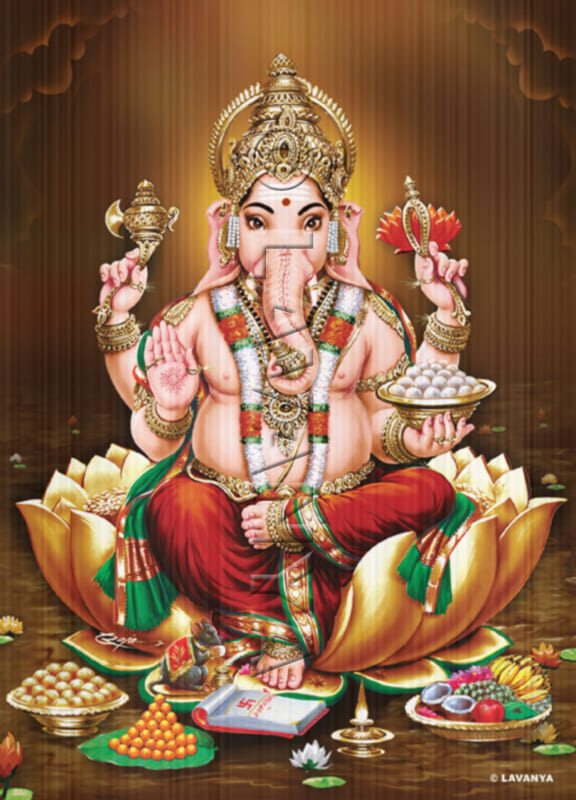 RED VASTRA GANESH SKY BG