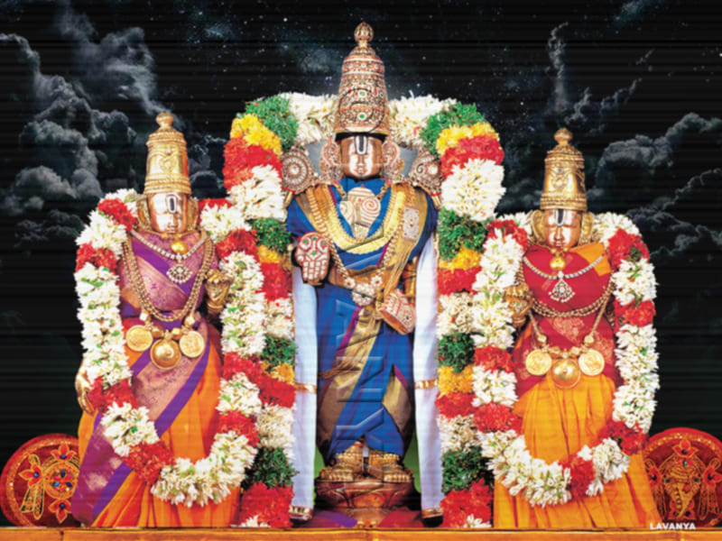 Sri Venkateswaraswamy Varu With his Consorts Bride