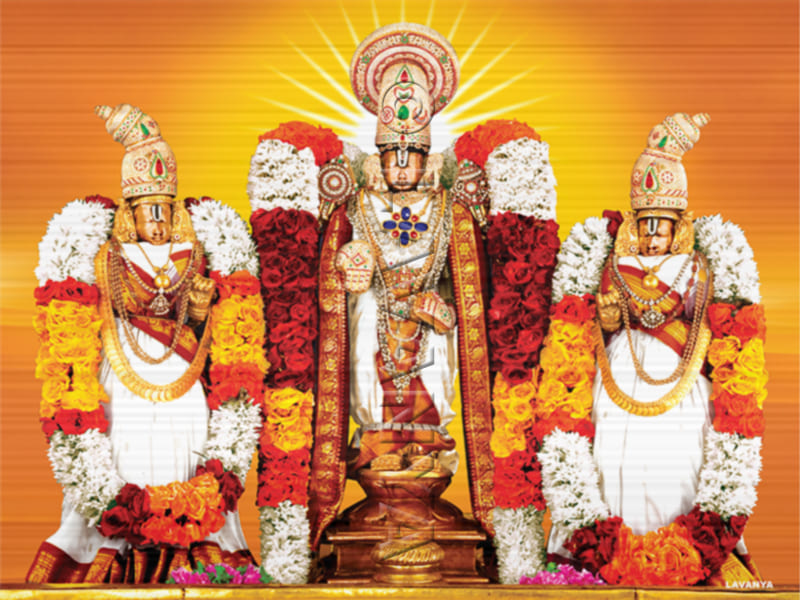 Sri Venkateswaraswamy Varu With his Consorts Bride
