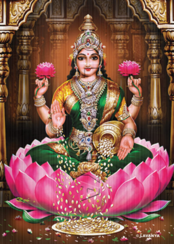 LAKSHMI PINK LOTUS PILLAR BG