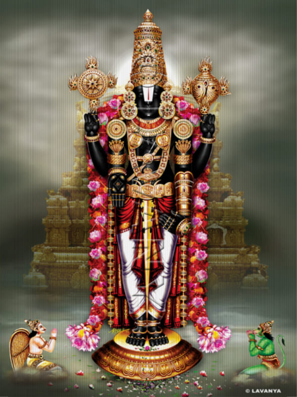 Nijapadam Balaji with Lotus Garland Sky BG